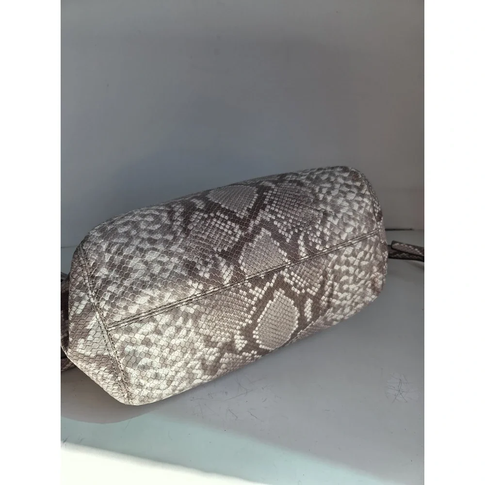 $298 Michael Kors Bag Purse Jet Set Chain Snakeskin Embossed Shoulder Cross Tote